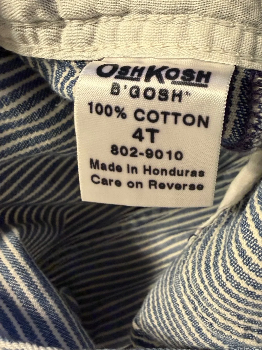 OSH KOSH Vintage Overall Bibs Pinstripe Denim Size 4T Toddler Kid